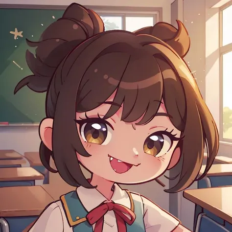 masterpiece,best quality,marikyuun,1girl,(TogaHimiko:0.9),smile,fangs,looking at viewer,indoor,classroom,<lora:marikyuun:0.7>,
