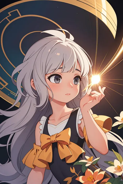 1girl, alluring Chalk painting, dreamy magical atmosphere, stylized, Sharp focus of a Magical [Tight:Organic:4] ("Blame it on the night, don't blame it on me.":1.3) , complex Black and Gold background, Peach flowers with Baobab, at Overcast, shallow depth of field, (symbolism art by Armand Point:1.2) , (Gaston Bussière:1.0) , (Santiago Calatrava:1.3) , Realistic, Relieving, Glowwave, Lens Flare, Selective focus, Calotype, Gray sky, Impasto, masterpiece, extremely detailed CG Unity 8k wallpaper