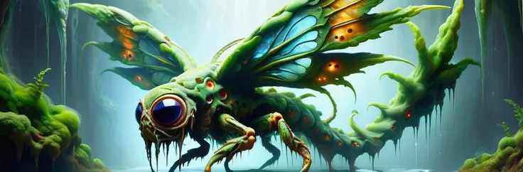 hyper detailed masterpiece, dynamic, awesome quality,a a nestled aqueous order coiled  Zmey Gorynych,  fins, snouted head, long insectoid legs,   four crystal wings, finned tails, of ral-mold <lora:ral-mold:0.6> <lora:DonM0ccul7Ru57XL:0.6> DonM0ccul7Ru57XL