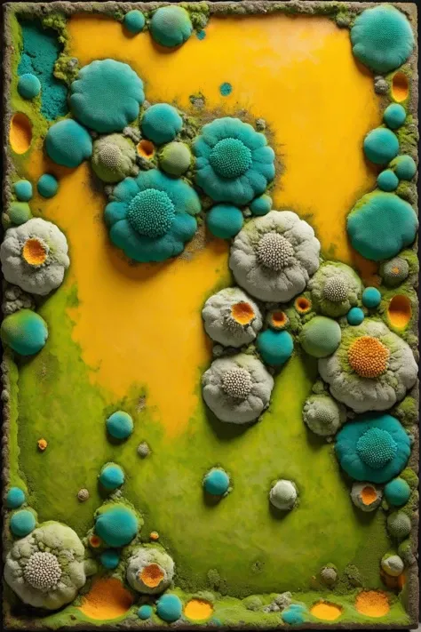 ral-mold,<lora:ral-mold:0.5>,
A painting,Uomo vitruviano,composed of mold colonies,brightly colored and full of life,