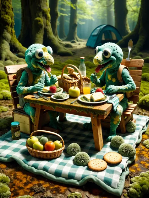 ral-mold, An imaginative stop-motion style scene of mold creatures having a picnic, with food, utensils, and picnic blanket all in mold <lora:ral-mold-sdxl:0.6>, dynamic, cinematic, masterpiece, intricate, hdr, <lora:EnvyBetterHiresFixXL01:0:hr=1>