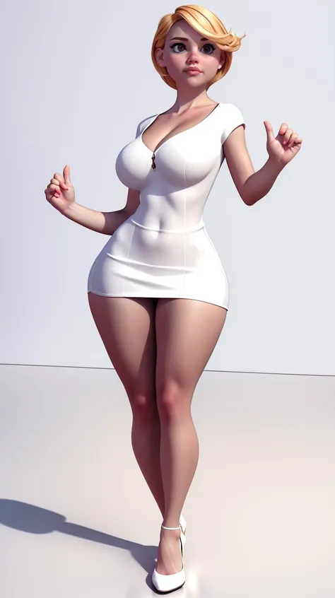 masterpiece、Fully nude sexy older sister front standing illustration for character modeling、White background、No pose、don't bend your arms、Legs do not bend、Do not bend at the waist