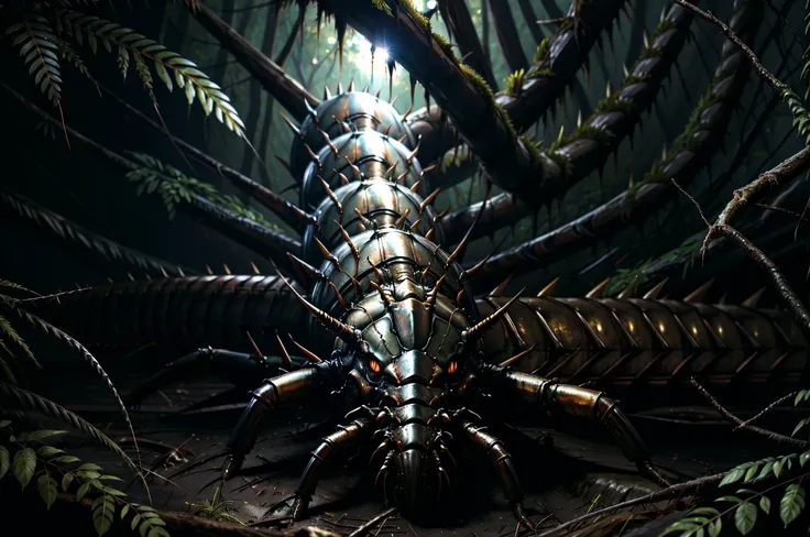<lora:RPGGiantCentipede:1> giant centipede, blurry, realistic, spikes, black body, in an ancient forest, <lora:AllOldRPGArtS1_1990s_V1.01_LoRA:0.4> alloldrpgarts1 <lora:PBOldRifRPGStyle-V1.0-st_LoRa:0.4> RpgRiftingInThe90s, extremely high quality RAW photograph, detailed background, intricate, Exquisite details and textures, highly detailed, ultra detailed photograph, warm lighting, 4k, sharp focus, high resolution, detailed skin, detailed eyes, 8k uhd, dslr, high quality, film grain, Fujifilm XT3,