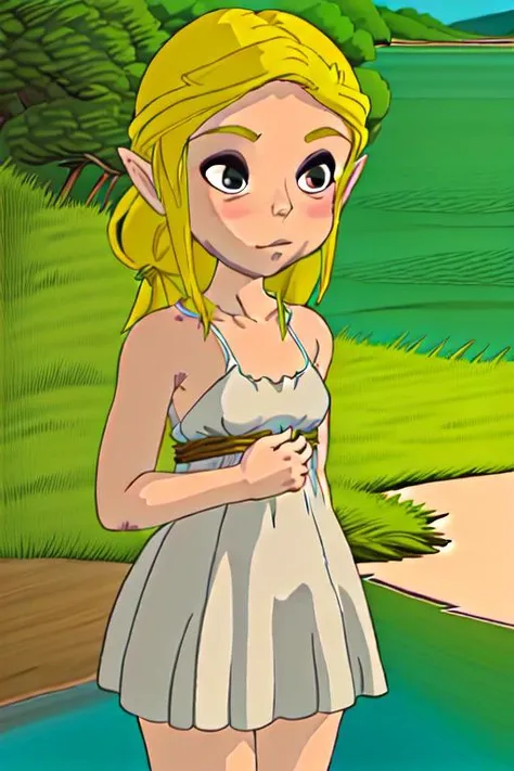 <lora:TFM_Chibi_Zelda:0.6> 1girl, blonde hair, drowning in a lake while civitai mods remove my content for no reason, wearing a dress, passive aggressive metadata