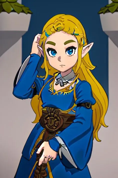 1girl,,<lora:TFM_Chibi_Zelda:0.6> dressed as a character from legend of zelda