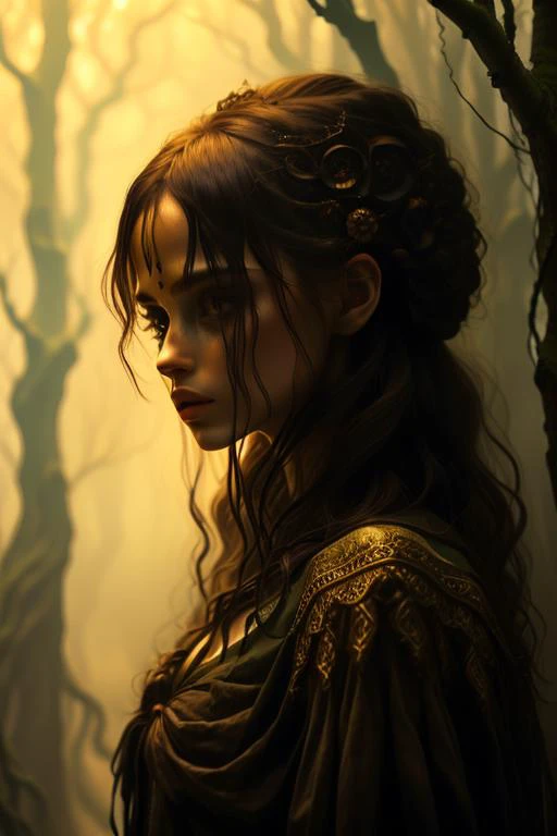 woman in a mythical forest, masterpiece, perfect face, intricate details, horror theme <lora:br_max-000014:1>