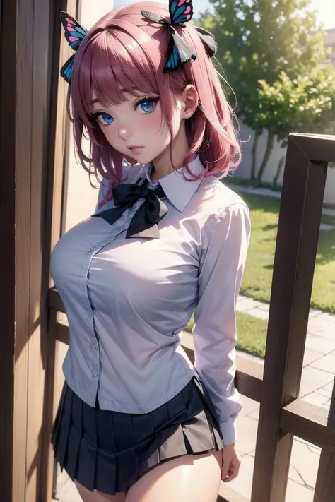 (​masterpiece、top-quality:1.2), cowboy  shot, 独奏, 1girl in,embarassed expression、the viewer, A pink-haired, Hair above one eye,((bunnygirl)), (pantyhose)、Leotard