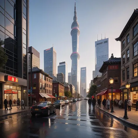 dramatic lighting, beautiful, best render, realistic, ((cityscape)), ((modern)), street view, ((classical)), ((Chinese))