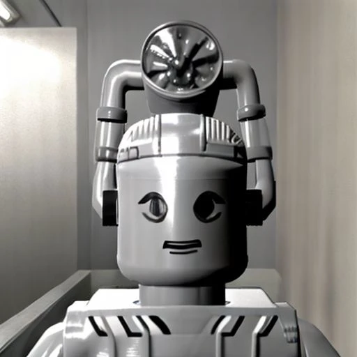 Cyberman, legoavatar, straight-on, upper body, solo, looking at viewer,