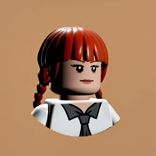 legoavatar,  1girl,
bangs, hair between eyes, 
braid, makima \(chainsaw man\), red hair, black necktie, white shirt,  
  <lora:legoavatar:1>, lego, 3d
<lora:character_ makima (chainsaw man):1>