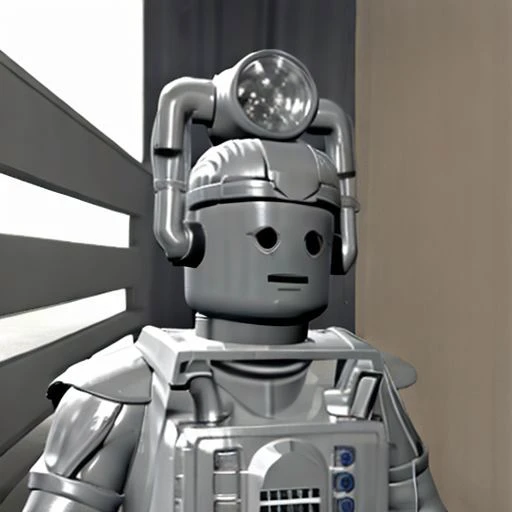 Cyberman, legoavatar, straight-on, upper body, solo, looking at viewer,