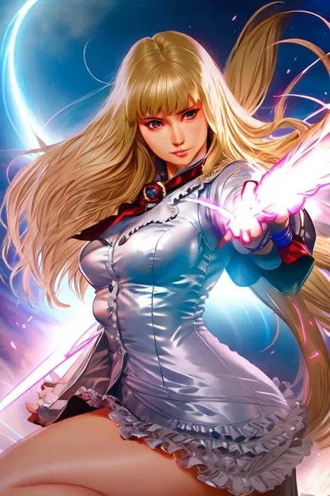 A portrait of lilitkn in an action pose, solo, with dynamic movement and bold colors. By Alex Ross, Jim Lee, or Jock.