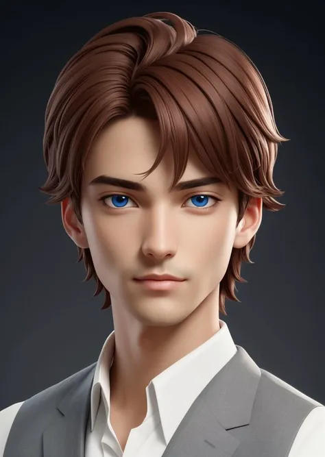 detailed face, detailed eyes, official art, easy male portrait