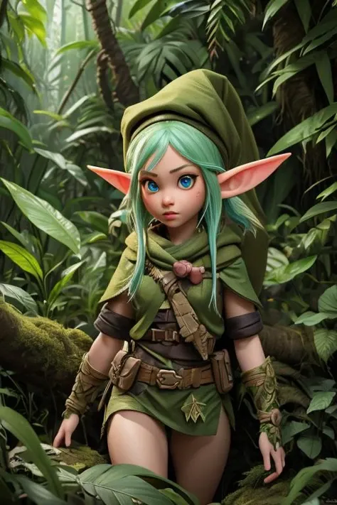 a scared little green-skinned elf