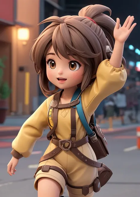 Unity render, hispanic girl, Light brown head, crushes, Joy