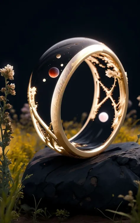 Ring, fields, lunar eclipse <lora:RingArt_Sora:1@0,.5@.4>