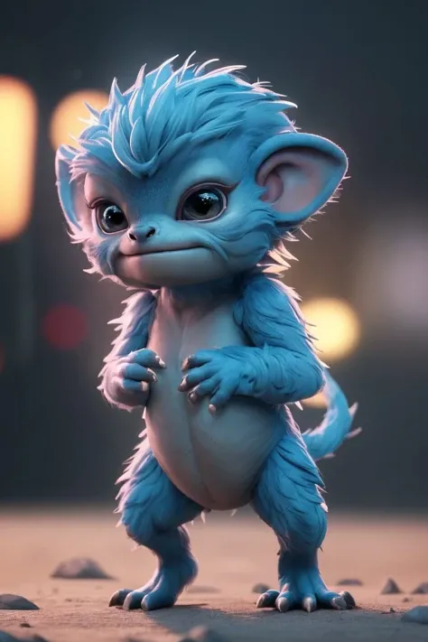 (masterpiece), (realistic), 8k, RAW photo, very wide shot, octane render, unreal engine, volumetrics dtx, (film grain, bokeh, blurry foreground) fit alien small animal monster , cerulean fur, dismaying emotions political landscape Neoclassicial background, Exquisite, cyberpunk style