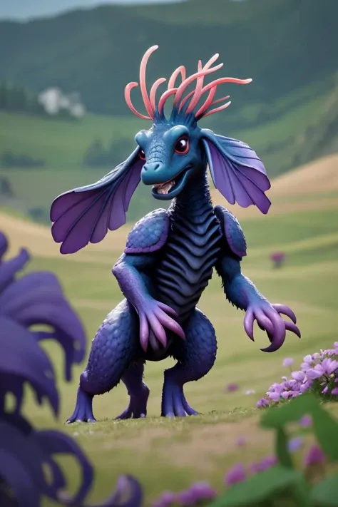 (masterpiece), (realistic), 8k, RAW photo, very wide shot, octane render, unreal engine, volumetrics dtx, (film grain, bokeh, blurry foreground) Prawn mutation to Springador creature, run verbs, renaissance move Anemone Alto Douro Wine Region background, Grandiose, tintype, nacreous trippy snou