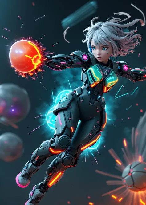 low camera angle, upper body, 3D scene, <lora:PastTech:0.1> body cyborg girl, transparent plastic leather, Gray-haired hair, bounce, A pity emotions, ashcan school movement, mind-blowing trippy, (illuminated from within with neon light:1.4) (powerful grenade explosion with flying fragments and fire in the background:1.4), physical particle effect, wave <lora:NodesTech:0.1> <lora:InfraBlackholeTech:0.1> <lora:GelatinTech:0.1>(masterpiece), (realistic), 8k, RAW photo, very wide shot, octane render, unreal engine, volumetrics dtx, (film grain, bokeh, blurry foreground)