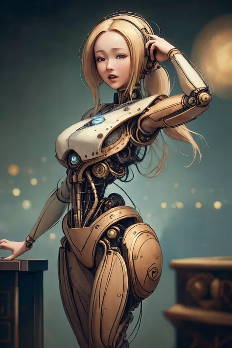 asian woman 25yo, Blond head, singing, Fear, <lora:DaVinciTech-25:1.2>, scifi, davincitech, by leonardo da vinci,, (masterpiece), (realistic), 8k, RAW photo, very wide shot, octane render, unreal engine, volumetrics dtx, (film grain, bokeh, blurry foreground)