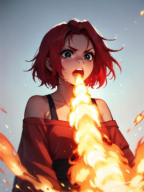 <lora:fire_breath_pony-6:0.8>,FireBreath,
score_9,score_8_up,score_7_up,score_6_up,score_5_up,
solo,1girl,breathing fire,red hair,black eyes,looking at viiewer