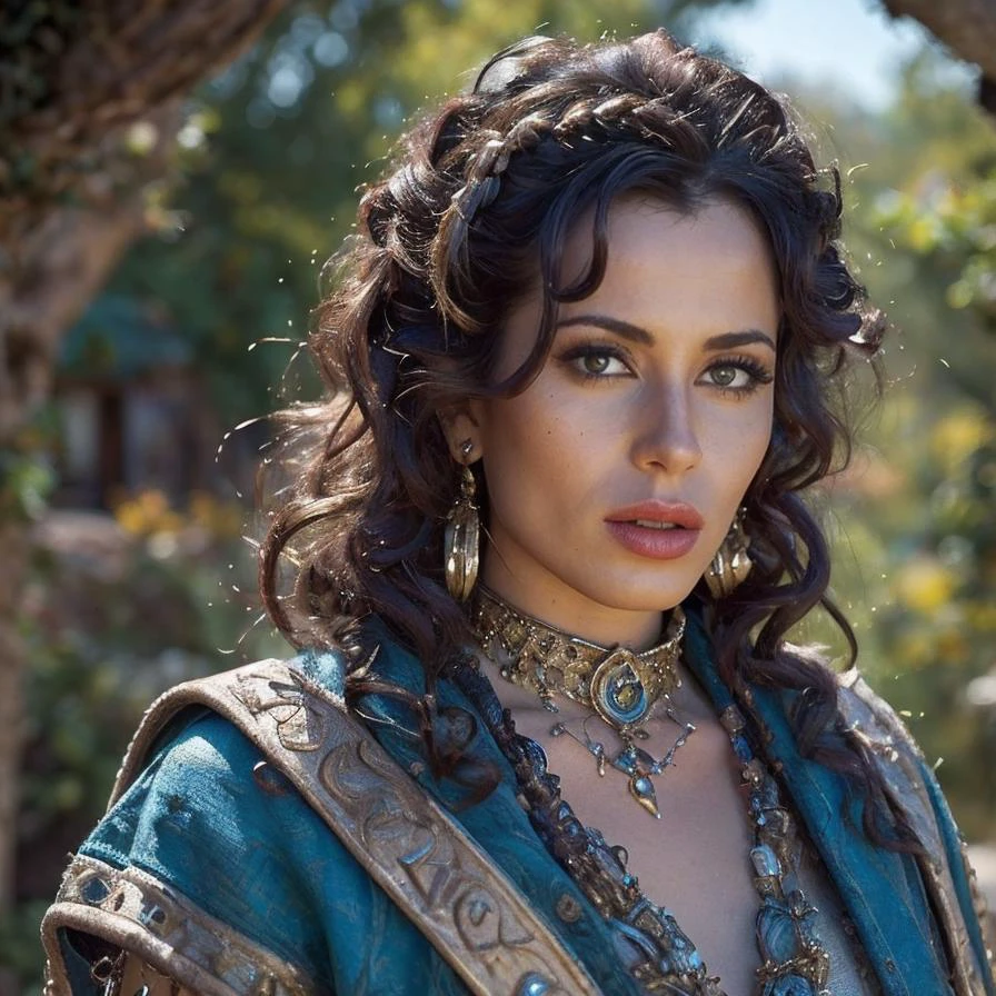 (masterpiece:1.2), (best quality,:1.2), 8k, HDR, ultra detailed, ((photorealistic)), perfect anatomy, professional light, cinematic lighting, ambient lighting, <lora:detail_slider_v4:3>, OverallDetail, epic medieval fantasy, Heather, <lora:Heather-10:1>, as a scribe in a library wearing doublet, with Caramel long and curly hair, diadem, beaded necklace, studded bracelet, chained belt, <lora:zoom_slider_v1:-1.5>, <lora:cleavage:-2>, <lora:fantasyAI:0.6> tanjoreai, epiCPhoto