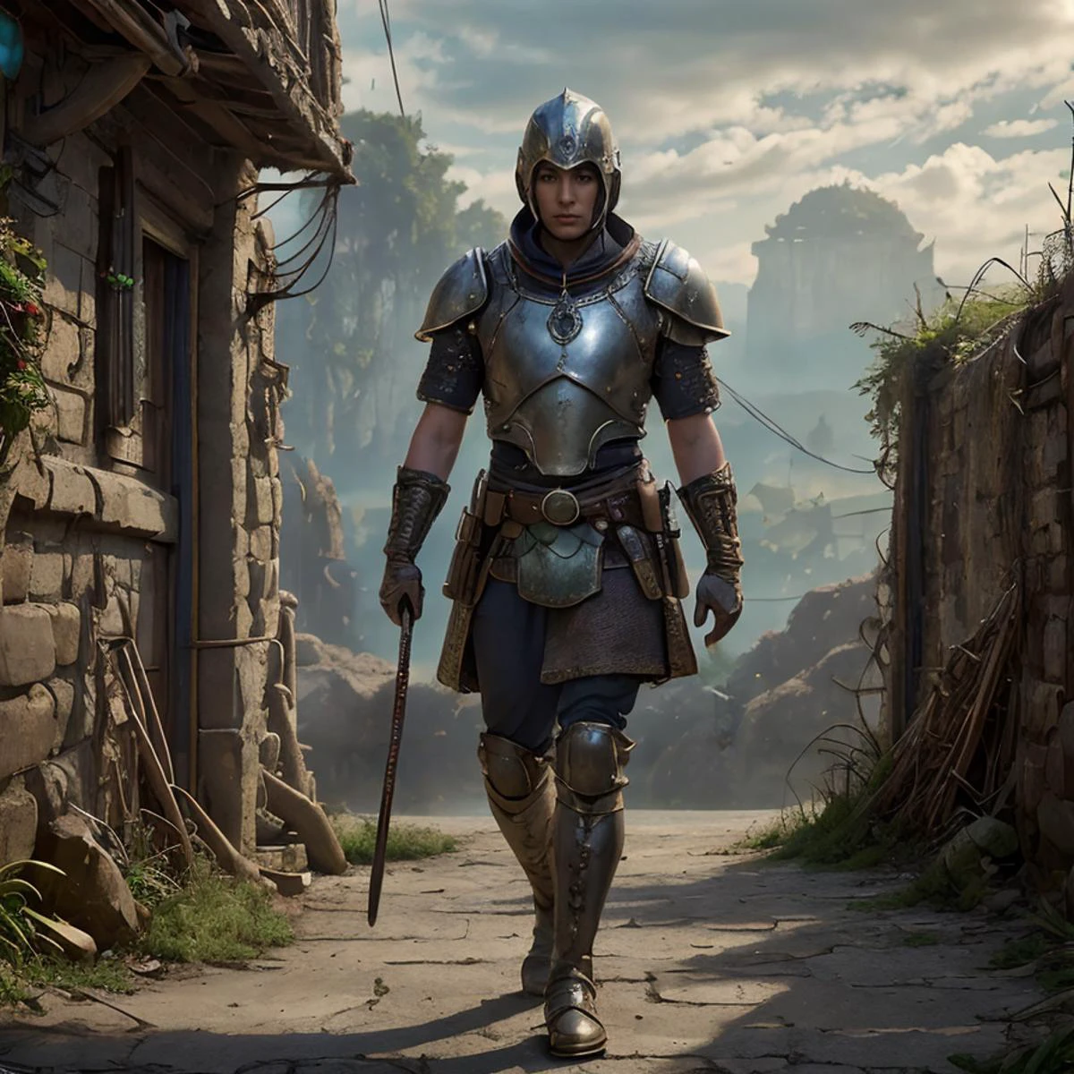 RAW photo, (masterpiece:1.3), subsurface scattering, heavy shadow, (high quality:1.4), (intricate, high detail:1.2), professional photography, HDR, High Dynamic Range, realistic, ultra realistic, photorealistic, high resolution, film photography, ambient lighting, atmospheric effects, <lora:detail_slider_v4:2>, OverallDetail, epic medieval fantasy, a dancer wearing dancer costume, FanDan, <lora:FantasyDancer-10:0.7> with platinum blonde short and messy hair, felt hat, mehe <lora:Medieval_Headwear:1>, amulet, studded bracelet, sash, at sundown, <lora:zoom_slider_v1:-1.5>, <lora:cleavage:-1>, in the style of Frank Frazetta, <lora:Frazetta:0.8>, epiCPhoto