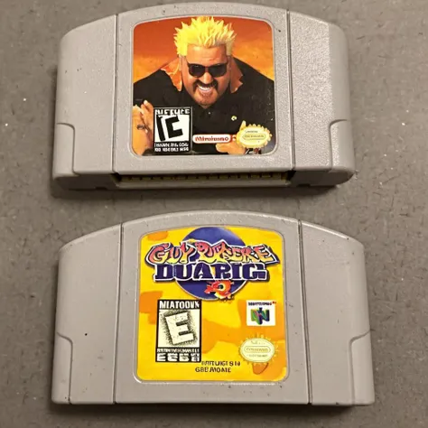 <lora:n64-000002:1> n64 videogame, cartridge, text "Guy Fieri"