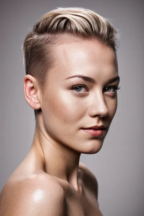 full color portrait of sks woman, (oiled shiny skin:1.0), undercut hair,
masterpiece, best quality, sharp focus, highres 8k uhd, ultra-detailed, rim light, (grey background:1.0),
<lora:CR-NatalieDormer_v10-malcolmrey:1>
