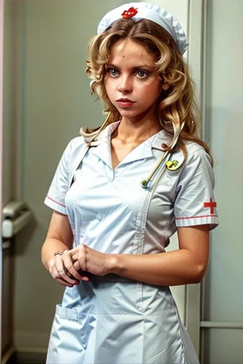 Photo of a amberhee5 as nurse, white candy striper uniform, upper body, indoors, hospital hallway, close-up, sharp focus, natural cinematic lighting, octane render, unreal engine, <lora:add_detail:1>, <lora:amberhee5-15:1>