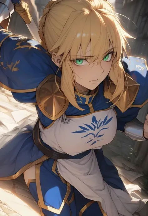 1girl, holding sword artoria pendragon \(fate\), fate \(series\)
detailed face
perspective medieval
masterpiece best quality