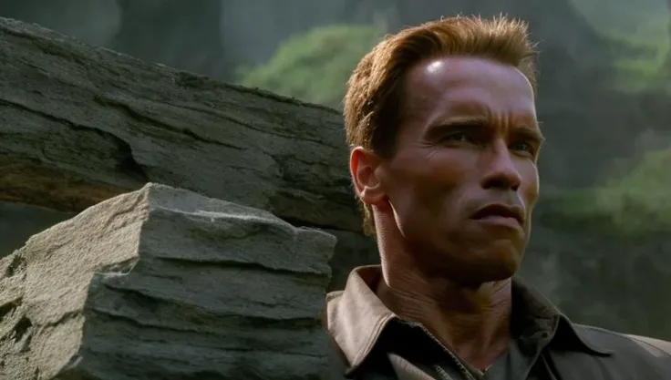 arnold person in a fantasy about a cursed object brings death to its owner . 3/4 View , film screenshot from the film directed by Sharp Focus, dramatic, atmosphere, dynamic dramatic cinematic lighting, aesthetic, 4k, high quality film, sharp, box office blockbuster