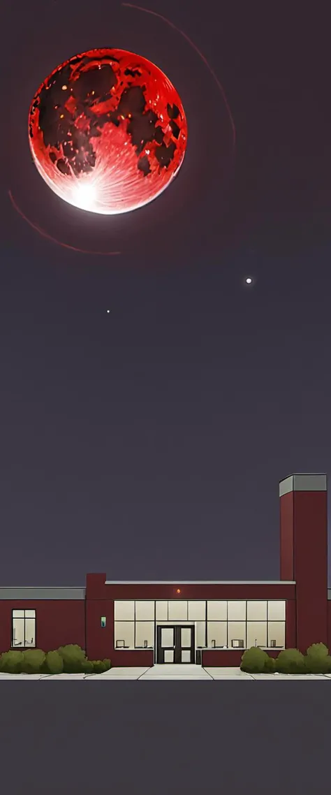 EVERLY HEIGHTS COMMUNITY CENTER, under a blood moon