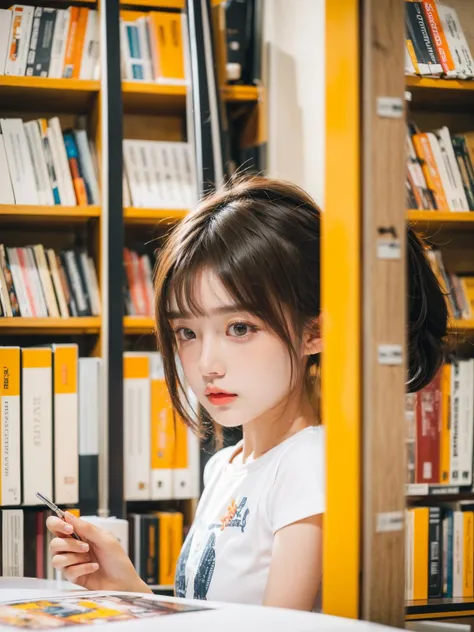 Masterpiece,best quality,ultra-detailed illustration,
1girl,
<lora:libbg_v16:0.7> ,lib_bg,big,depth of field,<lora:MengX girl_Mix_v30:0.8>,