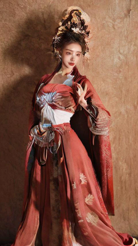 ulzzang-6500-v1.1,masterpiece,flirtatious ,seductive,RAW photo,photorealistic,ultimate quality,dramatic, Sharp focus, intricate details, OverallDetail, fFaceDetail, detailed face, (BadDream,UnrealisticDream:1.2),(fullbody shot photograph of beautiful woman catwalking on runway:1.4),<lora:RVMT:0.8:lbw=BACKGROUND> RVMT,
(1girl, solo,looking at viewer,medium breasts, narrow waist:1.6),
<lora:李一桐lyt-000008:0.8:lbw=FACE>,
<lora:Dunhuang:0.8:lbw=CLOTHES>,(dunhuang,dunhuang_face,Chinese Dunhuang Flying Fairy,floating clothes,pov legs,thighs,dunhuang clothes,hanfu,waist cape,strapless,navel,robe:1.2),<lora:zanhua_v1:0.5>,zanhua,
(BadNegAnatomyV1:1.6),<lora:detailed-style-SD1.5:0.9:lbw=ALL>, detailed style,
<lora:Hand-v3-SD1.5:0.5:=HAND> Hand, Perfect hand, Detailed hand, <lora:foot-feet-style-SD1.5:0.5:lbw=BODY> foot feet style, Foot, Feet, ,