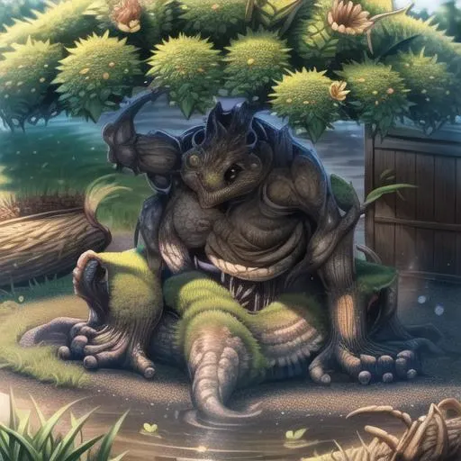 ((male dragon, brown , cute little, Small stature, bbw, belly fat, Pink nipples , Naked, Small penis ))((forest hot spring background, rushlight))(( The face turns red, Anal, frontage, cum on))8k
