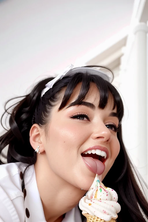 Bettie Page woman licking [thick cock AND ice cream cone:soft serve ice cream], tongue out, [giving blowjob:licking ice cream], [holding penis in hand AND holding ice cream cone:holding soft serve ice cream in hand], [ice cream cock:soft serve ice cream], (angled view, view from side, sideview:1), <lora:uberRealisticPornMerge_urpmv12320LORA:0.5>, (awaitingtongue:0.4),<lora:bettiePage_v1:0.3>, (ALATSuckFace:0.3), [giving blowjob AND licking soft serve ice cream:licking soft serve ice cream], realistic tongue, triple scoop soft serve, tall ice cream, closeup, POV, messy ice cream, multiple scoops of ice cream, (LOP:0.5), (waffle cone:1.0), collar, sexy tongue, 1girl, <lora:pbbukfeedBukkakeLora_ep5:0.1>, (Koh_SashaGrey:0.7)