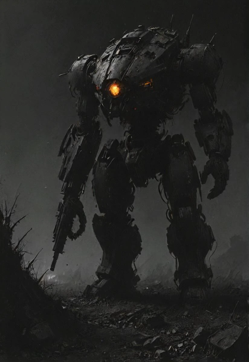 nighttime, dark, wasteland, abandoned mech, warzone, detailed , vntblk, black, dark, background, <lora:- SDXL - amredpll_armored_style_V1.0:0.2>, <lora:- SDXL - vntblk_vanta_shapes_V1.0:0.7> <lora:SDXL_feelings_Sa_May:0.4> <lora:Desolation:0.4>, <lora:- SDXL - AI-Breaker_V2.8:0.7>