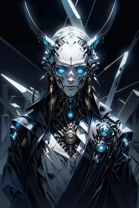 (masterpiece:1.1), (best quality:1.1), (intricate:1.1), (detailed:1.1), (ornate:1.1), (aesthetic:1.1), (vibrant colors:1.2),BREAK,
(science fiction:1.1), (biopunk:1.1), (horror:1.1), (dark:1.1), (blue theme:1.1), (glowing:1.1), (reflections:1.0), (metallic:1.0), BREAK,
(portrait:1.0), (solo:1.1), (upper body:1.0), (1boy:1.0), (cyborg:1.1), (skull face:1.1), (bald:1.0), (horns:1.1), (mechanical limbs:1.1), (wide shoulders:1.0), (strong:1.0), <lora:Futuristicbot4:0.8>