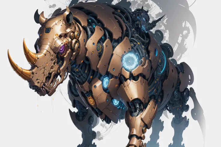 a biomechanical rhino with cybernetic body, futobot, cyborg, machine guns, cannons, unity 8k wallpaper, ultra detailed, beautiful and aesthetic, masterpiece, best quality, (zentangle, mandala, tangle, entangle), (fractal art:1.3) , extremely detailed, dynamic angle, jungle, the most beautiful form of chaos, elegant, a brutalist designed, ((vivid colors, colorful)), romanticism, by james jean, roby dwi antono, ross tran, francis bacon, michal mraz, adrian ghenie, petra cortright, gerhard richter, takato yamamoto, ashley wood, atmospheric,
<lora:Futuristicbot4:0.6>