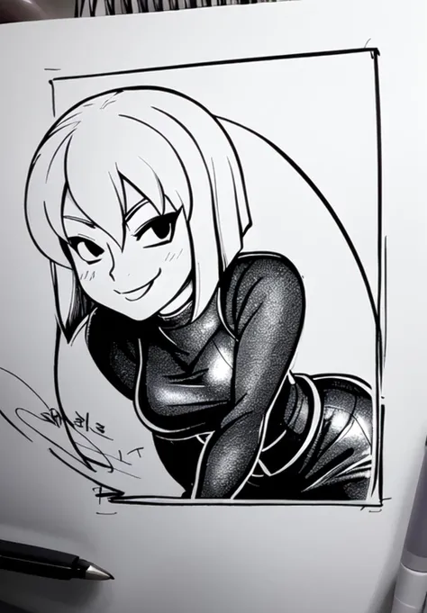 (scribble art:1.3), marker (medium), ballpoint pen (medium),chaotic lines, abstract, sfw, <lora:vault-girl:0.8>, vault-girl, 1girl, solo, smirk, leaning forward,, (seductive, alluring, charming:1.3), attractive, (trending on CGSociety, trending on pixiv, contest winner:1.3)