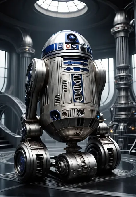 cinematic photo in the style of H.R. Giger, biomechanical elements, detailed shading, surreal atmosphere.
r2d2 rolling to tower of yedi . 35mm photograph, film, bokeh, professional, 4k, highly detailed