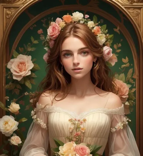 1girl, (Masterpiece, Top Quality, Best Quality, Official Art, Beautiful and Aesthetic: 1.2), (1 Flower), Upper Body, Extremely Detailed, <lora:Evera:1.9>