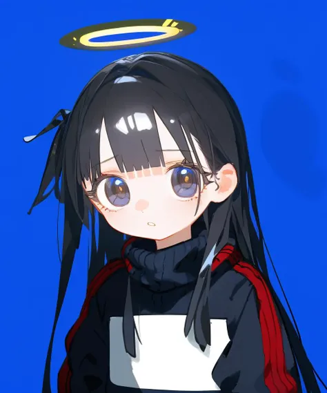 lvzi,1girl, solo, halo, simple background, long hair, sweater, looking at viewer, black hair, upper body, grey eyes, long sleeves, turtleneck, bangs, english text, brown hair, jacket, parted lips, expressionless, black eyes, shirt, shadow, brown eyes,best quality, amazing quality, very aesthetic, absurdres, <lora:lvzi-000006:1>