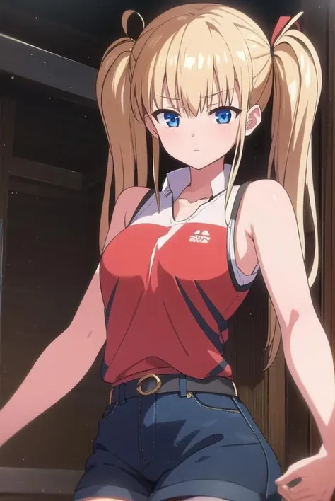 airiakizuki, <lora:airiakizuki-lora-nochekaiser:1>,
airi akizuki, long hair, blue eyes, blonde hair, twintails,
BREAK skirt, thighhighs, striped, striped thighhighs, denim skirt, bare shoulders, shirt, sleeveless shirt, white shirt, red shirt,
BREAK looking at viewer,
BREAK outdoors,
BREAK <lyco:GoodHands-beta2:1>, (masterpiece:1.2), best quality, high resolution, unity 8k wallpaper, (illustration:0.8), (beautiful detailed eyes:1.6), extremely detailed face, perfect lighting, extremely detailed CG, (perfect hands, perfect anatomy),