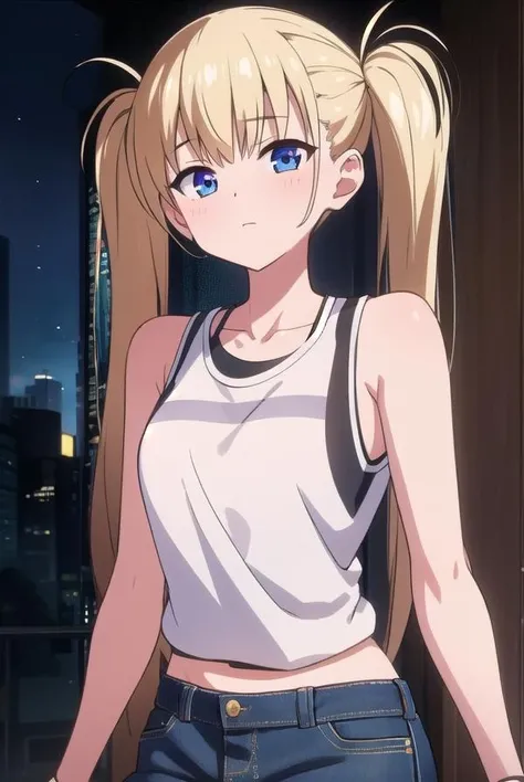 airiakizuki, <lora:airiakizuki-lora-nochekaiser:1>,
airi akizuki, long hair, blue eyes, blonde hair, twintails,
BREAK skirt, thighhighs, striped, striped thighhighs, denim skirt, bare shoulders, shirt, sleeveless shirt, white shirt, red shirt,
BREAK looking at viewer,
BREAK outdoors,
BREAK <lyco:GoodHands-beta2:1>, (masterpiece:1.2), best quality, high resolution, unity 8k wallpaper, (illustration:0.8), (beautiful detailed eyes:1.6), extremely detailed face, perfect lighting, extremely detailed CG, (perfect hands, perfect anatomy),