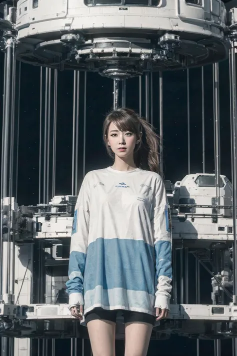 1girl, solo, a colorful mecha girl on the front of space elevator,nsfw,Space elevator,
(best quality), (masterpiece),(ultra-detailed:1.2),(photorealistic:1.4),(highres),
sky,day, building, cloud, motor vehicle, outdoors, military
<lora:space-elevator_v1:0.7>