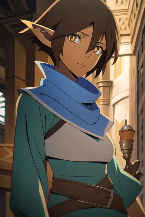 dragonagemiriam, <lyco:miriam-lyco-nochekaiser:1>, 
miriam, short hair, brown hair, pointy ears, elf, (brown eyes:1.4),
BREAK belt, scarf, armor, blue scarf,
BREAK looking at viewer,
BREAK outdoors,
BREAK <lyco:GoodHands-beta2:1>, (masterpiece:1.2), best quality, high resolution, unity 8k wallpaper, (illustration:0.8), (beautiful detailed eyes:1.6), extremely detailed face, perfect lighting, extremely detailed CG, (perfect hands, perfect anatomy),