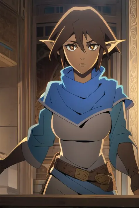 dragonagemiriam, <lyco:miriam-lyco-nochekaiser:1>, 
miriam, short hair, brown hair, pointy ears, elf, (brown eyes:1.4),
BREAK belt, scarf, armor, blue scarf,
BREAK looking at viewer,
BREAK outdoors,
BREAK <lyco:GoodHands-beta2:1>, (masterpiece:1.2), best quality, high resolution, unity 8k wallpaper, (illustration:0.8), (beautiful detailed eyes:1.6), extremely detailed face, perfect lighting, extremely detailed CG, (perfect hands, perfect anatomy),