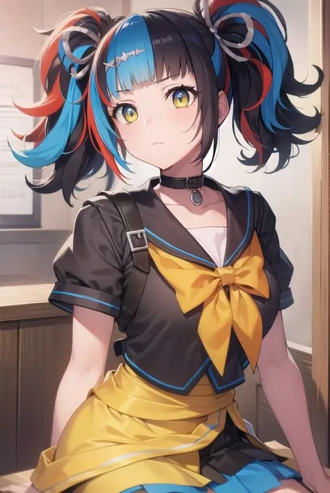 you like it, Umi Sonoda, Long Hair, Blue Hair, (Yellow Eyes:1.5) (Flat Chest:1.2),Blue one-shoulder sweater,Long skirt,Black pantyhose,short boots,Baseball hats,Black-rimmed glasses,Long braids,smile,Walking,morning,morning陽,The sun is rising,On the way to school,whole bodyがイラストに入るように,
break looking at viewer,whole body,
break outdoors, station,
break (masterpiece:1.2), Highest quality, High resolution, unity 8k wallpaper, (figure:0.8), (Beautiful attention to detail:1.6), Highly detailed face, Perfect lighting, Highly detailed CG, (Perfect hands, Perfect Anatomy),